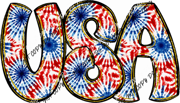 USA Tie Dye DTF Transfer - We Print U Press DTF Transfers