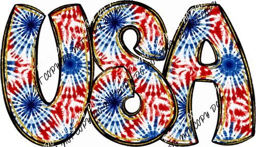 USA Tie Dye DTF Transfer - We Print U Press DTF Transfers