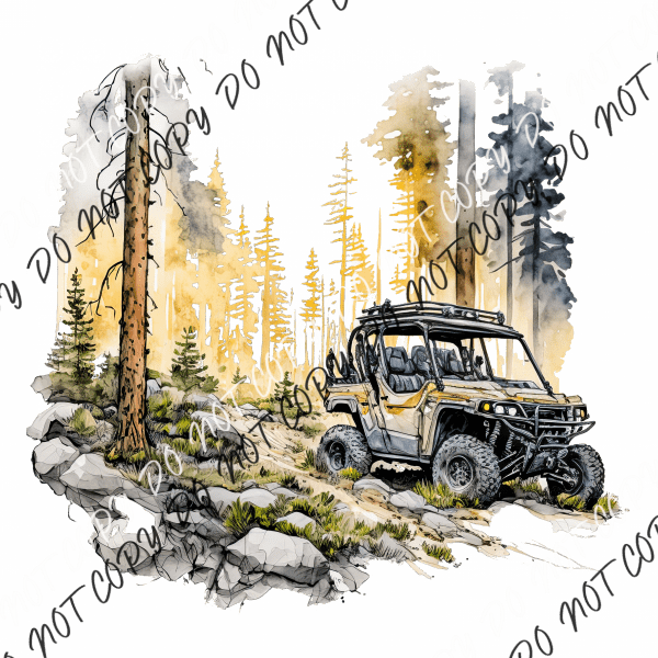 Utv In The Woods Watercolor Dtf Transfer Transfers