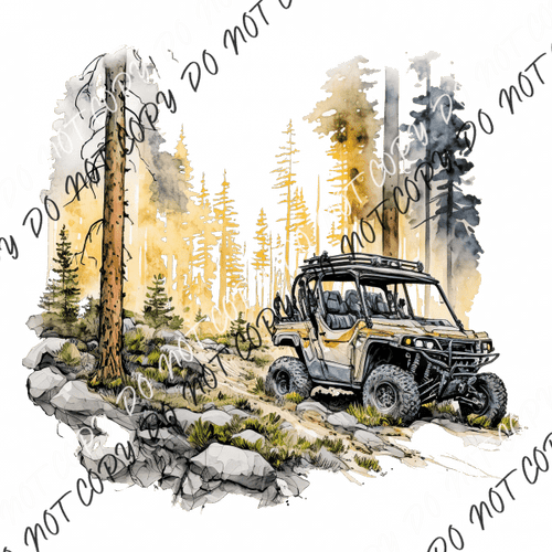 Utv In The Woods Watercolor Dtf Transfer Transfers