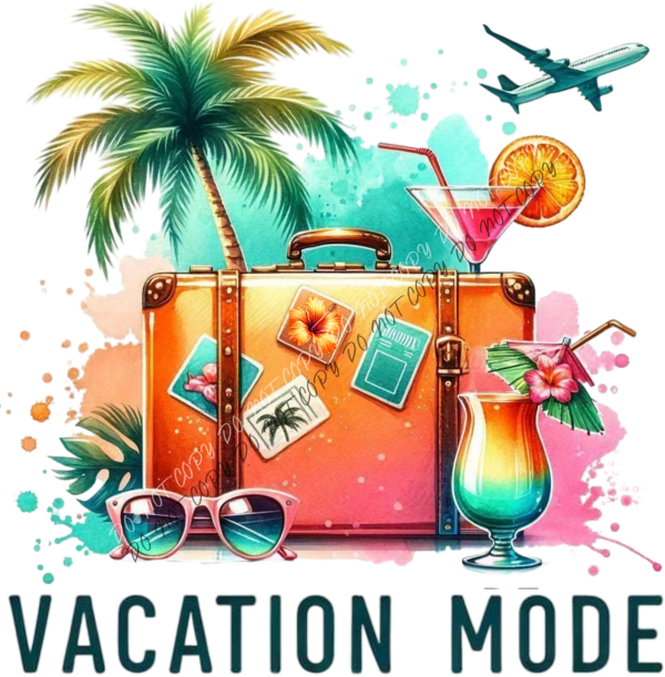 Vacation Mode Tropical DTF Transfer