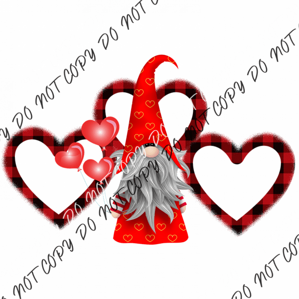 Valentine Gnome DTF Transfer - We Print U Press DTF Transfers