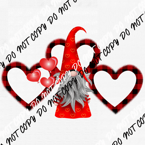 Valentine Gnome DTF Transfer - We Print U Press DTF Transfers