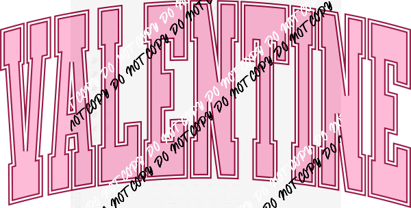 Valentine Pink Varsity Lettering DTF Transfer - We Print U Press DTF Transfers