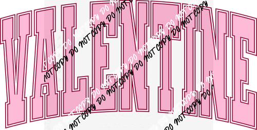 Valentine Pink Varsity Lettering DTF Transfer - We Print U Press DTF Transfers