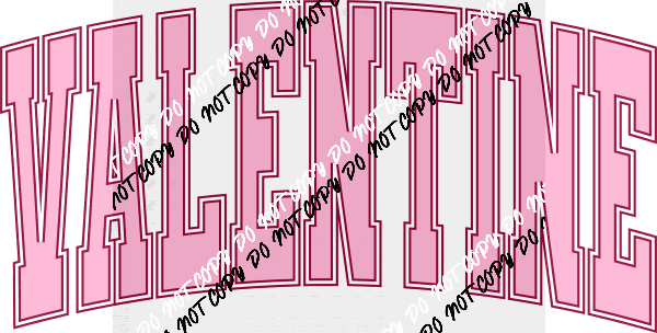 Valentine Pink Varsity Lettering DTF Transfer - We Print U Press DTF Transfers