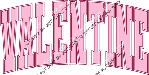 Valentine Pink Varsity Lettering Dtf Transfer Rtp Transfers