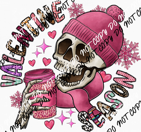 Valentine Season Skull DTF Transfer - We Print U Press DTF Transfers