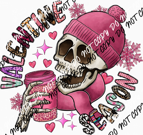 Valentine Season Skull DTF Transfer - We Print U Press DTF Transfers