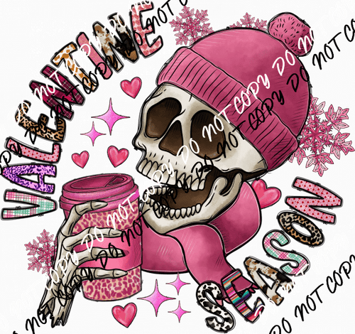 Valentine Season Skull DTF Transfer - We Print U Press DTF Transfers