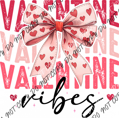 Valentine Vibes Stack Coquette Bow DTF Transfer RTP DTF Transfers