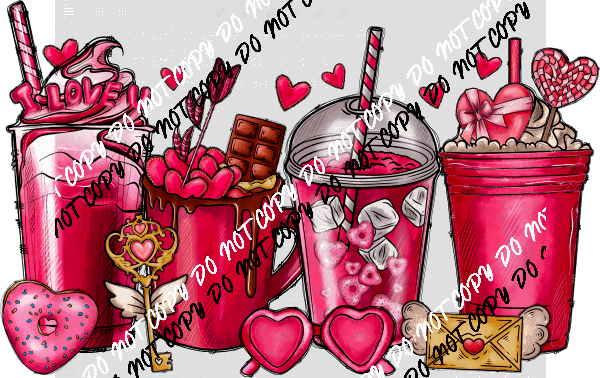 Valentine’s Day Coffee DTF Transfer - We Print U Press DTF Transfers