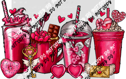 Valentine’s Day Coffee DTF Transfer - We Print U Press DTF Transfers