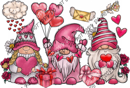 Valentine’s Day Gnome Trio Dtf Transfer Rtp Transfers