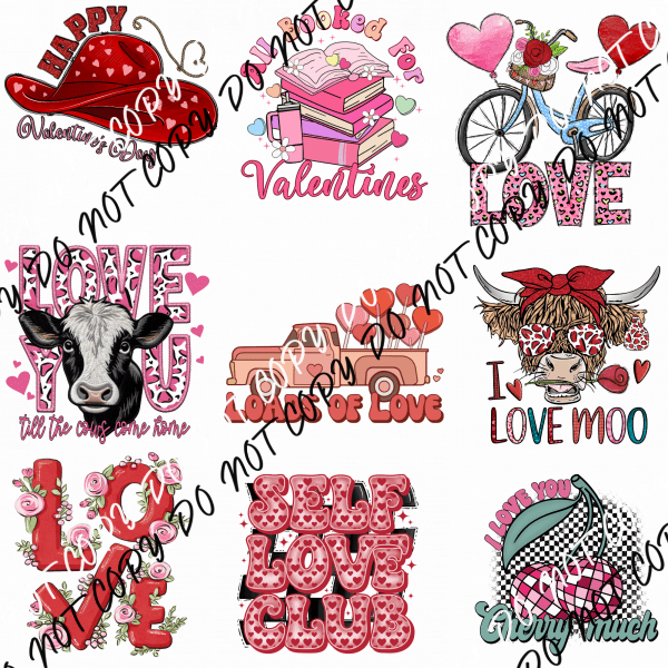 VALENTINES DAY MINI UV TRANSFER BUNDLE - We Print U Press DTF Transfers
