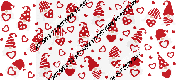 Valentines Gnomes UV Transfer for 16 oz Glass Can - We Print U Press DTF Transfers