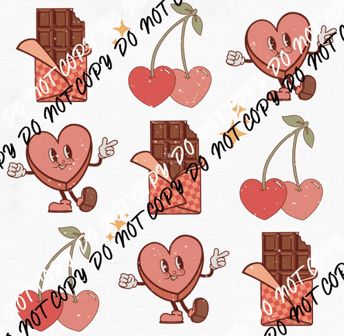 Valentines Icons Distressed DTF Transfer - We Print U Press DTF Transfers