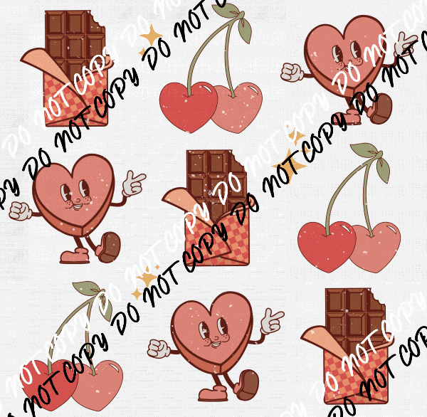 Valentines Icons Distressed DTF Transfer - We Print U Press DTF Transfers