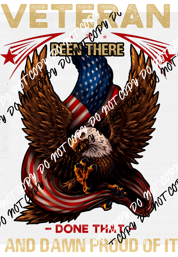 Veteran Damn Proud Eagle Flag DTF Transfer - We Print U Press DTF Transfers