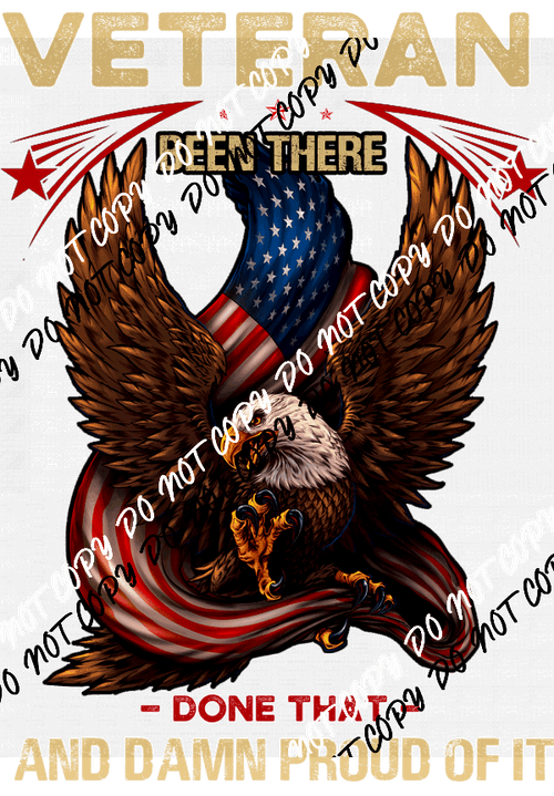 Veteran Damn Proud Eagle Flag DTF Transfer - We Print U Press DTF Transfers