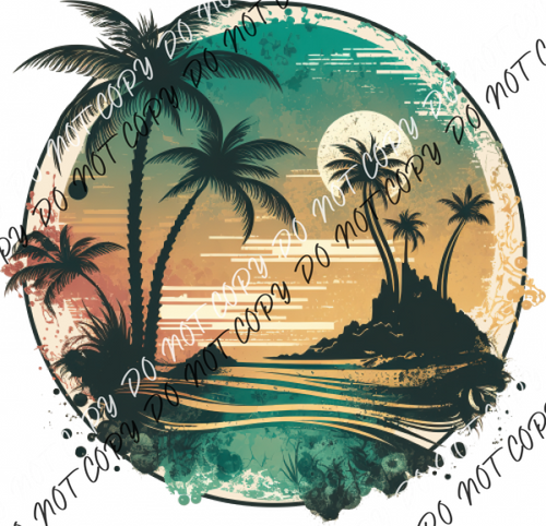 Vintage Beach Palm Trees Dtf Transfer