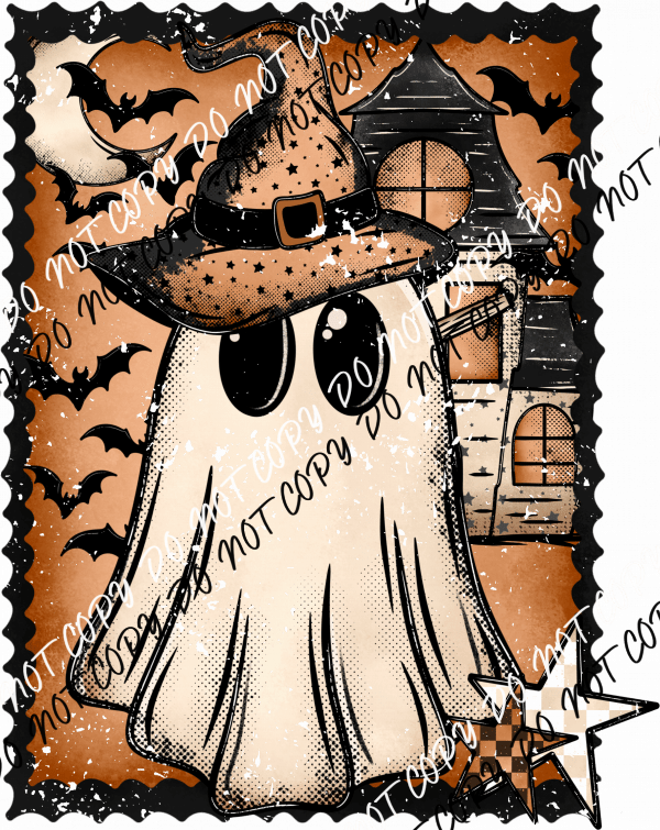 Vintage Halloween Ghost DTF Transfer - We Print U Press DTF Transfers