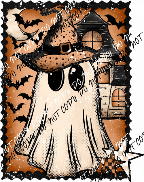 Vintage Halloween Ghost DTF Transfer - We Print U Press DTF Transfers