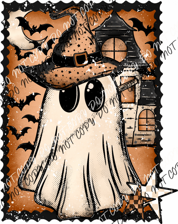 Vintage Halloween Ghost DTF Transfer - We Print U Press DTF Transfers