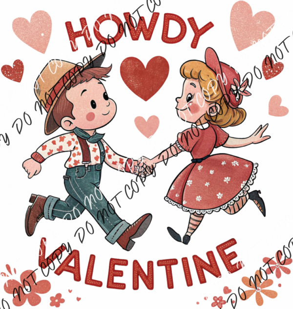 Vintage Howdy Valentine DTF Transfer RTP DTF Transfers