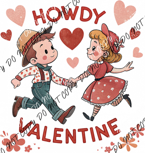 Vintage Howdy Valentine DTF Transfer RTP DTF Transfers
