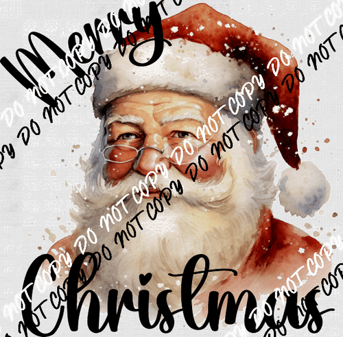 Vintage Santa Merry Christmas DTF Transfer - We Print U Press DTF Transfers