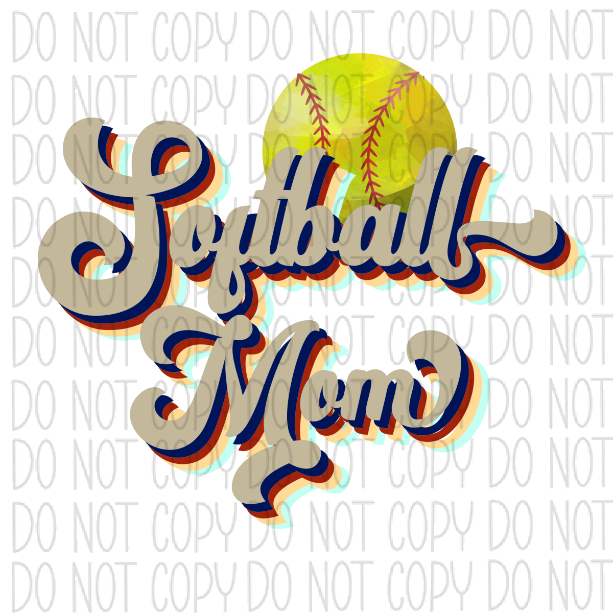 Vintage Softball Mom Dtf Transfer