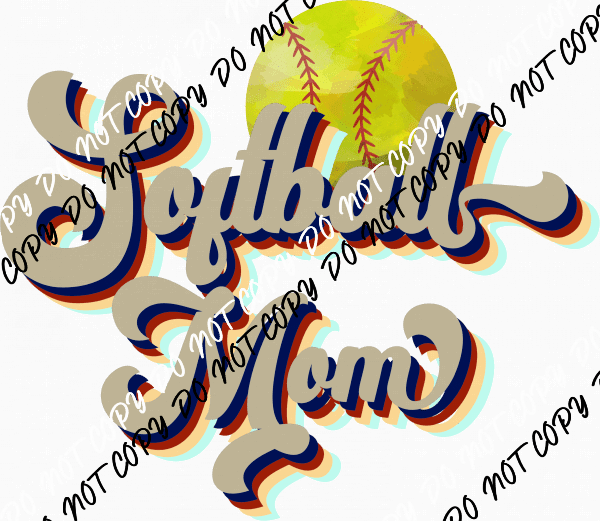 Vintage Softball Mom Retro DTF Transfer - We Print U Press DTF Transfers