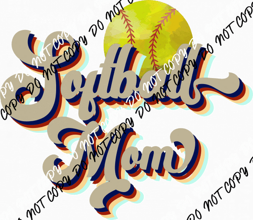 Vintage Softball Mom Retro DTF Transfer - We Print U Press DTF Transfers