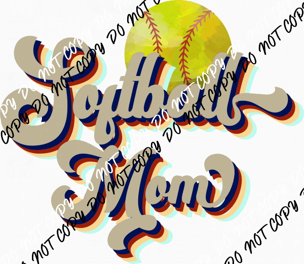 Vintage Softball Mom Retro DTF Transfer - We Print U Press DTF Transfers