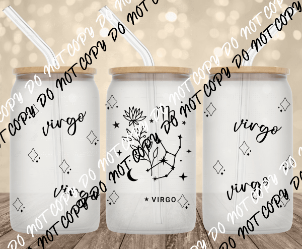 Virgo UV Transfer for 16 oz Glass Can - We Print U Press DTF Transfers