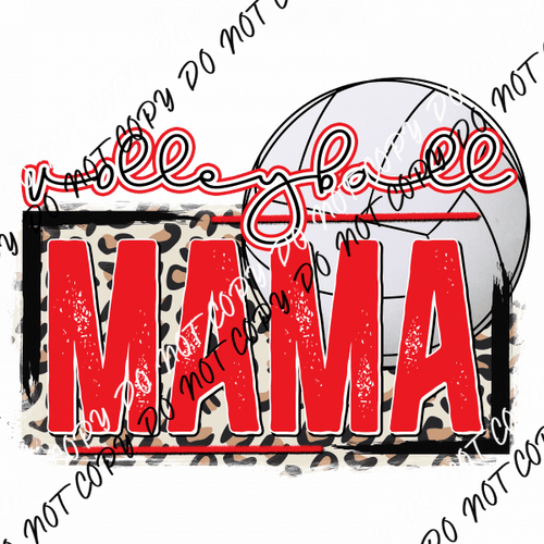 Volleyball Mama Red DTF Transfer - We Print U Press DTF Transfers