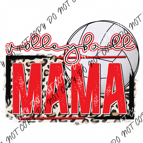 Volleyball Mama Red Dtf Transfer