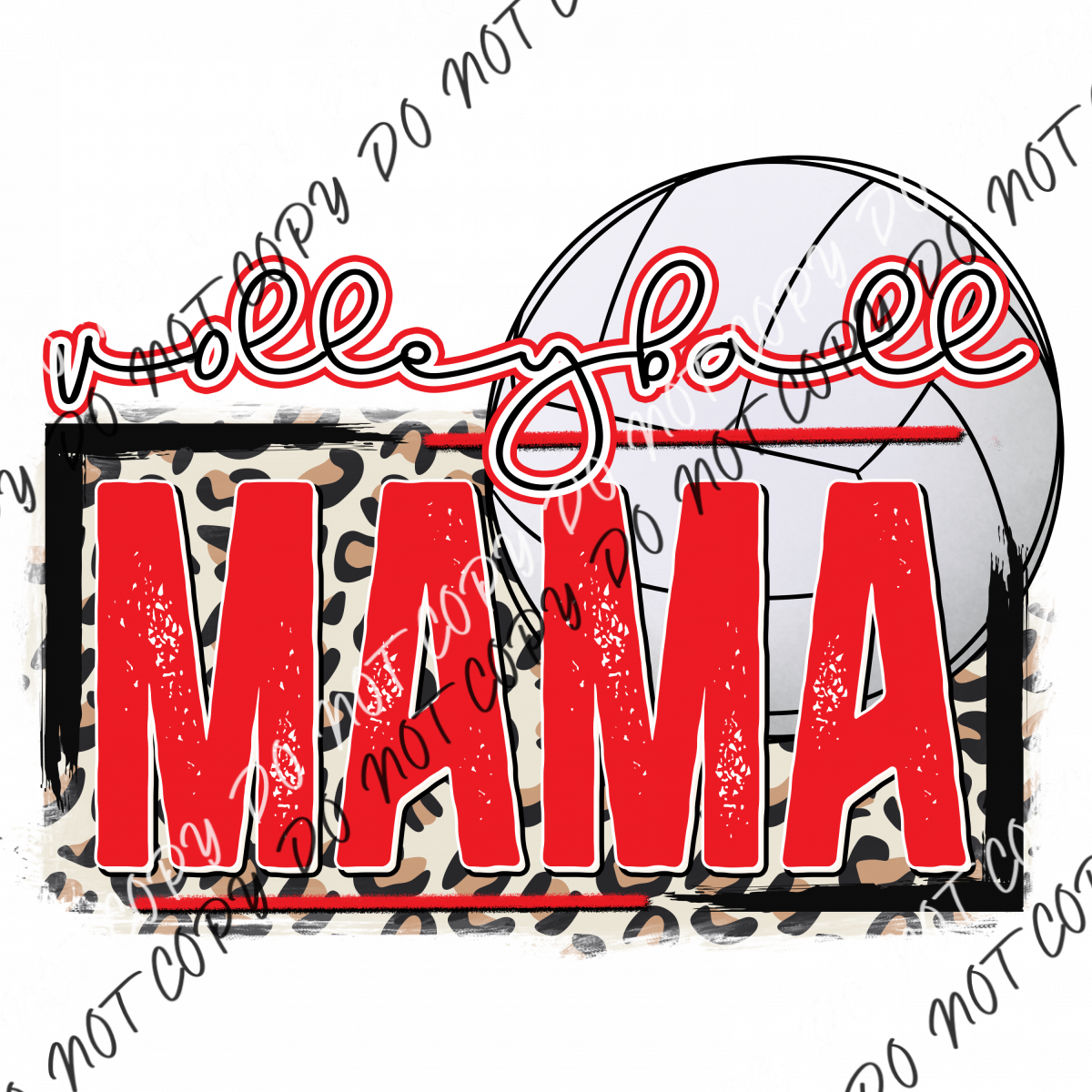 Volleyball Mama Red Dtf Transfer
