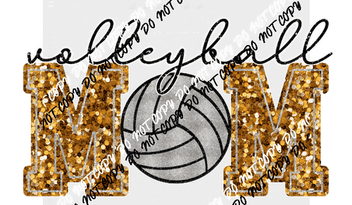 Volleyball Mom faux sequin DTF Transfer (See Color Options) - We Print U Press DTF Transfers