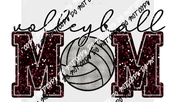Volleyball Mom faux sequin DTF Transfer (See Color Options) - We Print U Press DTF Transfers