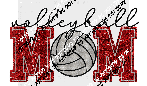 Volleyball Mom faux sequin DTF Transfer (See Color Options) - We Print U Press DTF Transfers