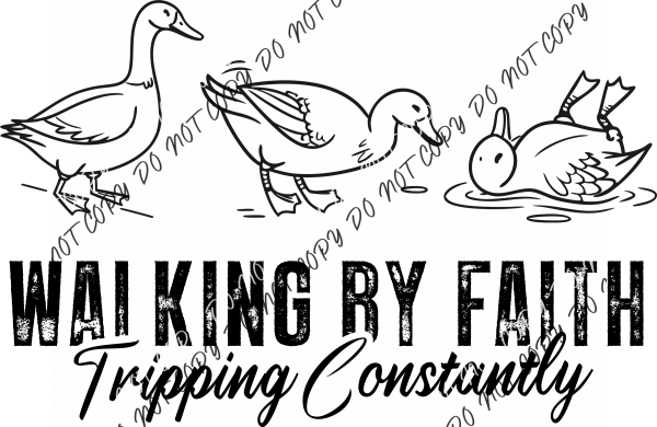 Walking by Faith Tripping Constantly Goose DTF Transfer RTP DTF Transfers