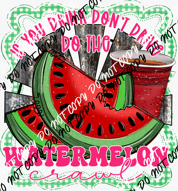 Watermelon Crawl DTF Transfer - We Print U Press DTF Transfers