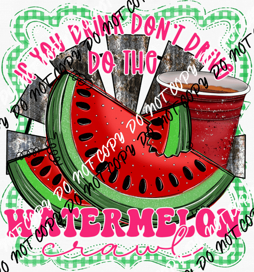 Watermelon Crawl DTF Transfer - We Print U Press DTF Transfers
