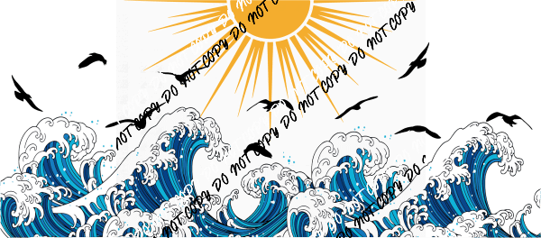 Waves UV Transfer for 16 oz Glass Can - We Print U Press DTF Transfers