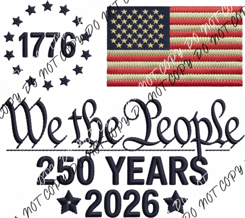 We the People 250 Years Faux Embroidery DTF Transfer RTP DTF Transfers