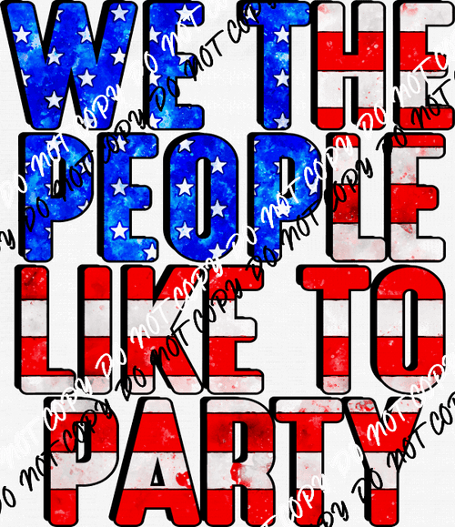 We the People Like to Party DTF Transfer - We Print U Press DTF Transfers