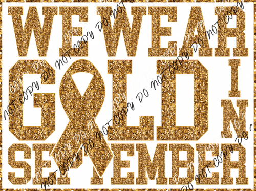 We Wear Gold In September Faux Sequins Dtf Transfer Transfers