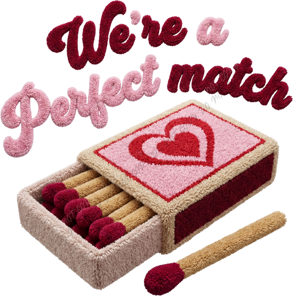 We’re a Perfect Match Faux Yarn DTF Transfer RTP DTF Transfers
